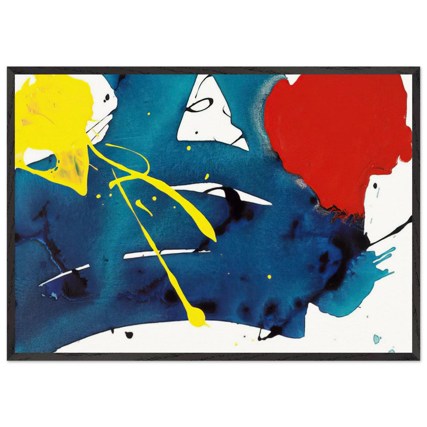 Untitled SFP94-105 SFF1697 - Sam Francis 70x100 cm / 28x40 inches Framed Art Print – Black Wooden Frame