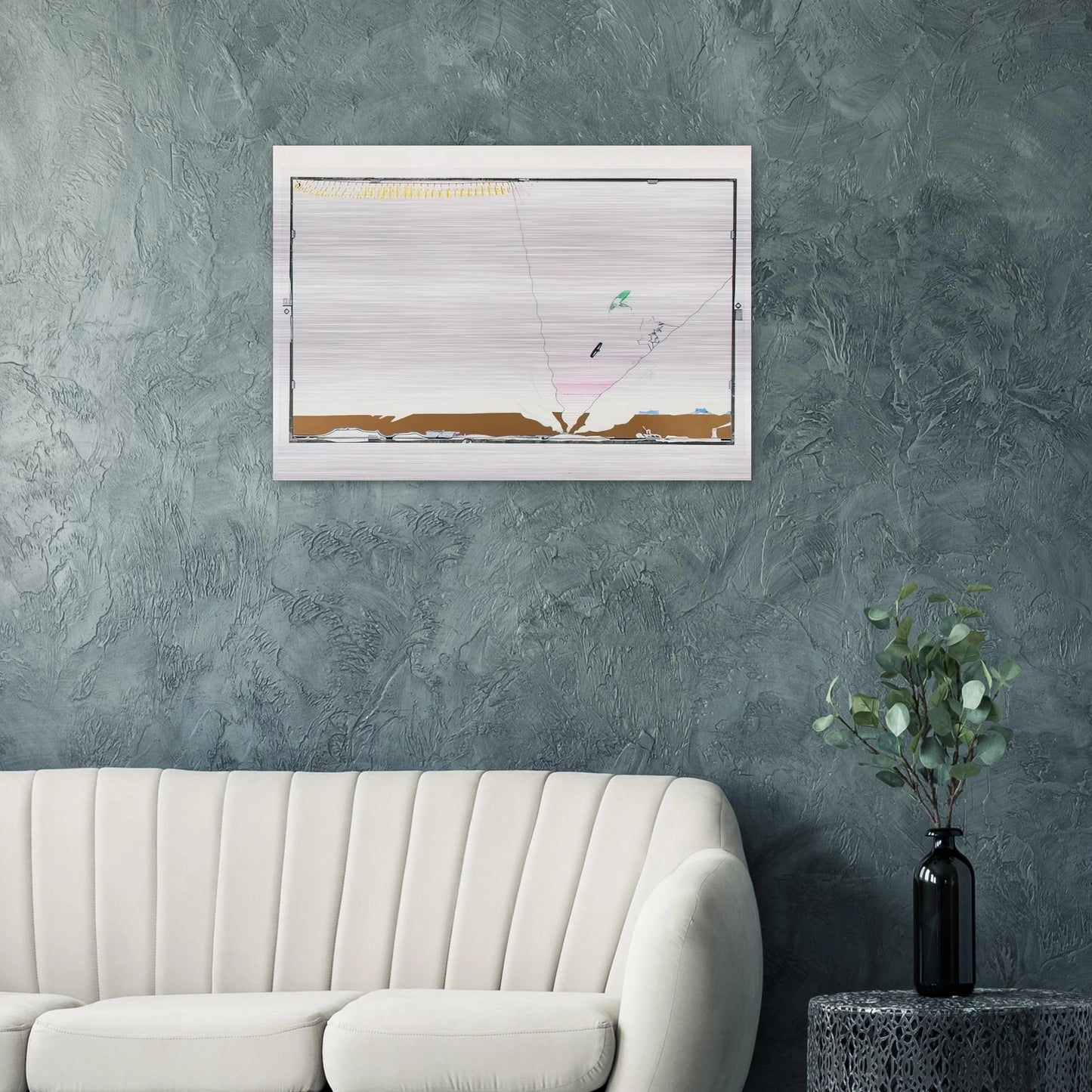 Sea Behind Battle of Iceland Glass - 1970 - Dieter Roth Brushed Aluminum Print - 70x100 cm / 28x40 inches | Dieter Roth Aluminum Print | Dieter Roth Prints