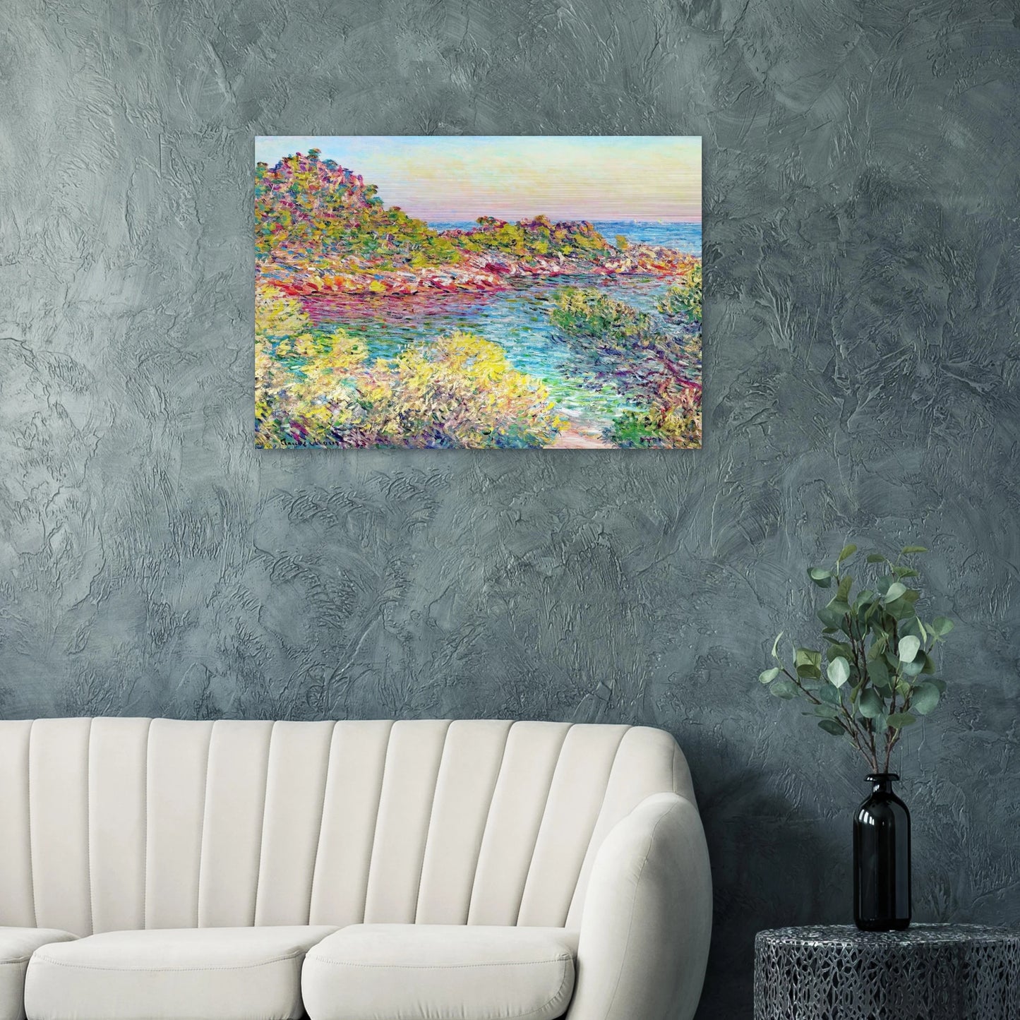 Landscape near Montecarlo - claude monet Brushed Aluminum Print - 70x100 cm / 28x40 inches | claude monet Aluminum Print | claude monet Prints