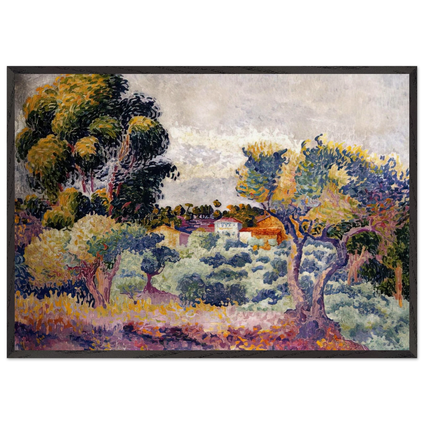 Untitled N16 - Henri-Edmond Cross 70x100 cm / 28x40 inches Framed Art Print – Black Wooden Frame
