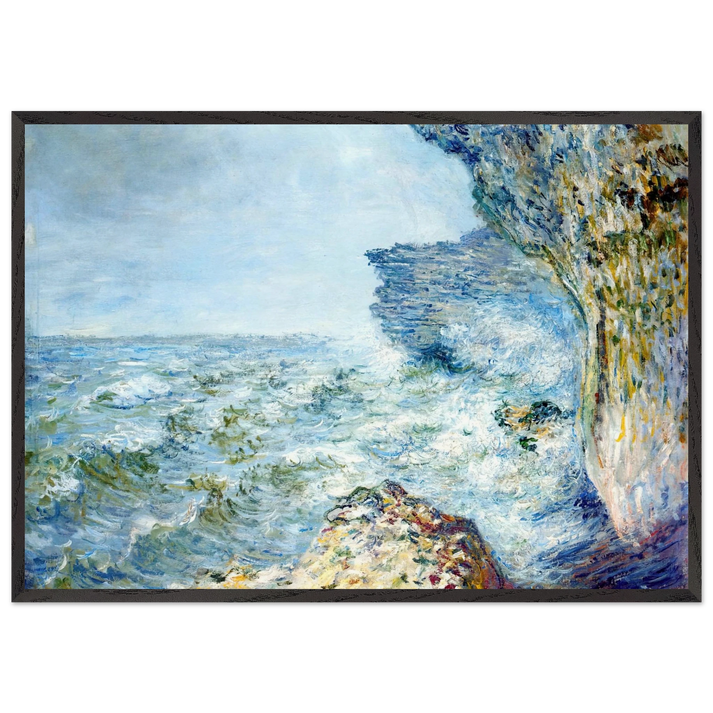 The Sea at Fecamp - claude monet 70x100 cm / 28x40 inches Framed Art Print – Black Wooden Frame