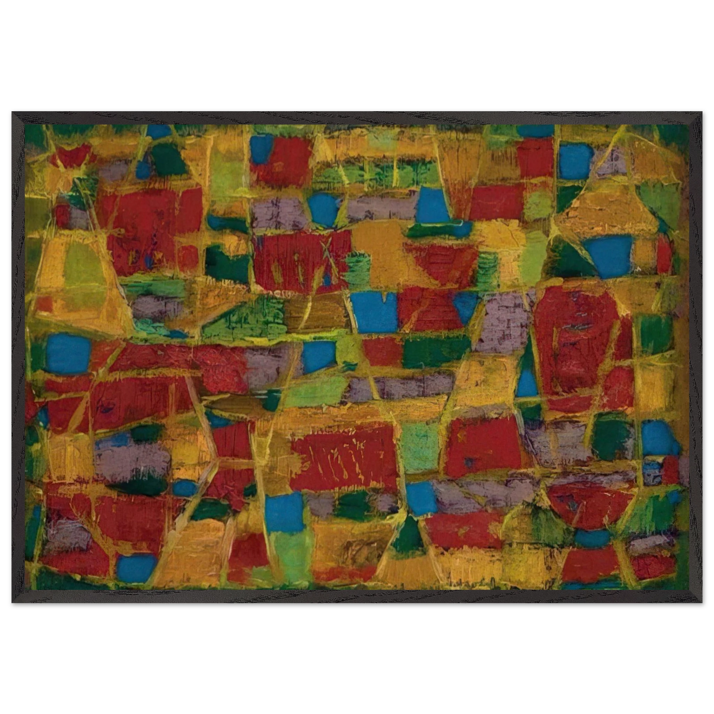 Champs de ble - 1949 - Alfred Manessier 70x100 cm / 28x40 inches Framed Art Print – Black Wooden Frame