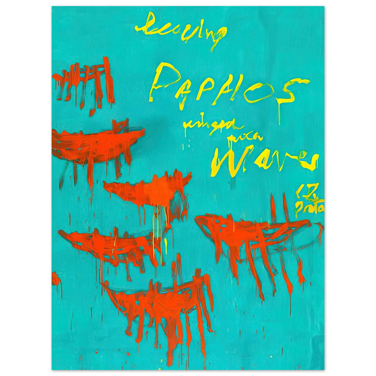 Cy Twombly - Leaving Paphos Ringed With Waves V 75x100 cm / 30x40inches Fine Art Poster