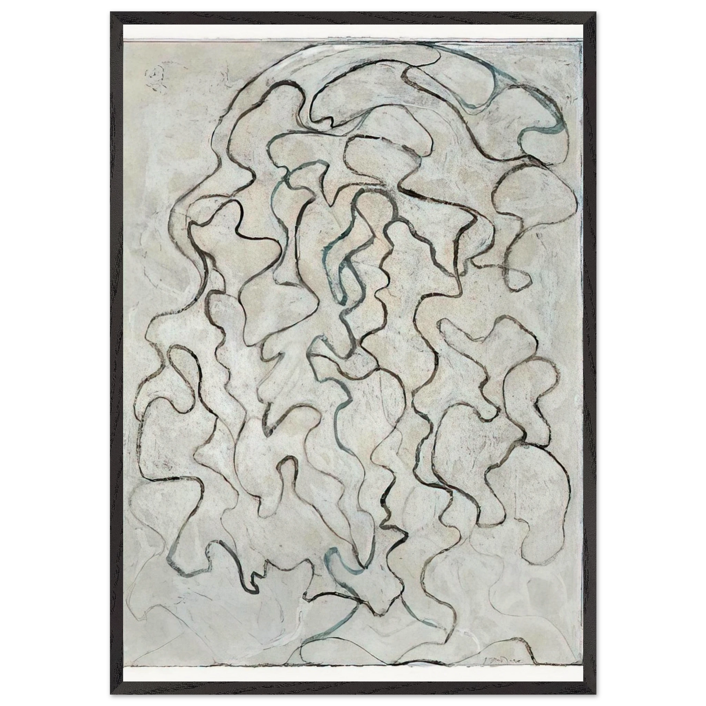 Nevis Rock - 2008 - Brice Marden 70x100 cm / 28x40 inches Framed Art Print – Black Wooden Frame