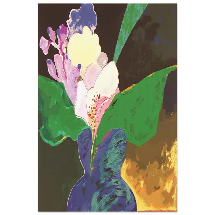 Blue Vase With Flowers - 2002 - Aldemir Martins Art Prints - 100x150 cm / 40x60″ inches | Aldemir Martins Poster | Aldemir Martins Prints
