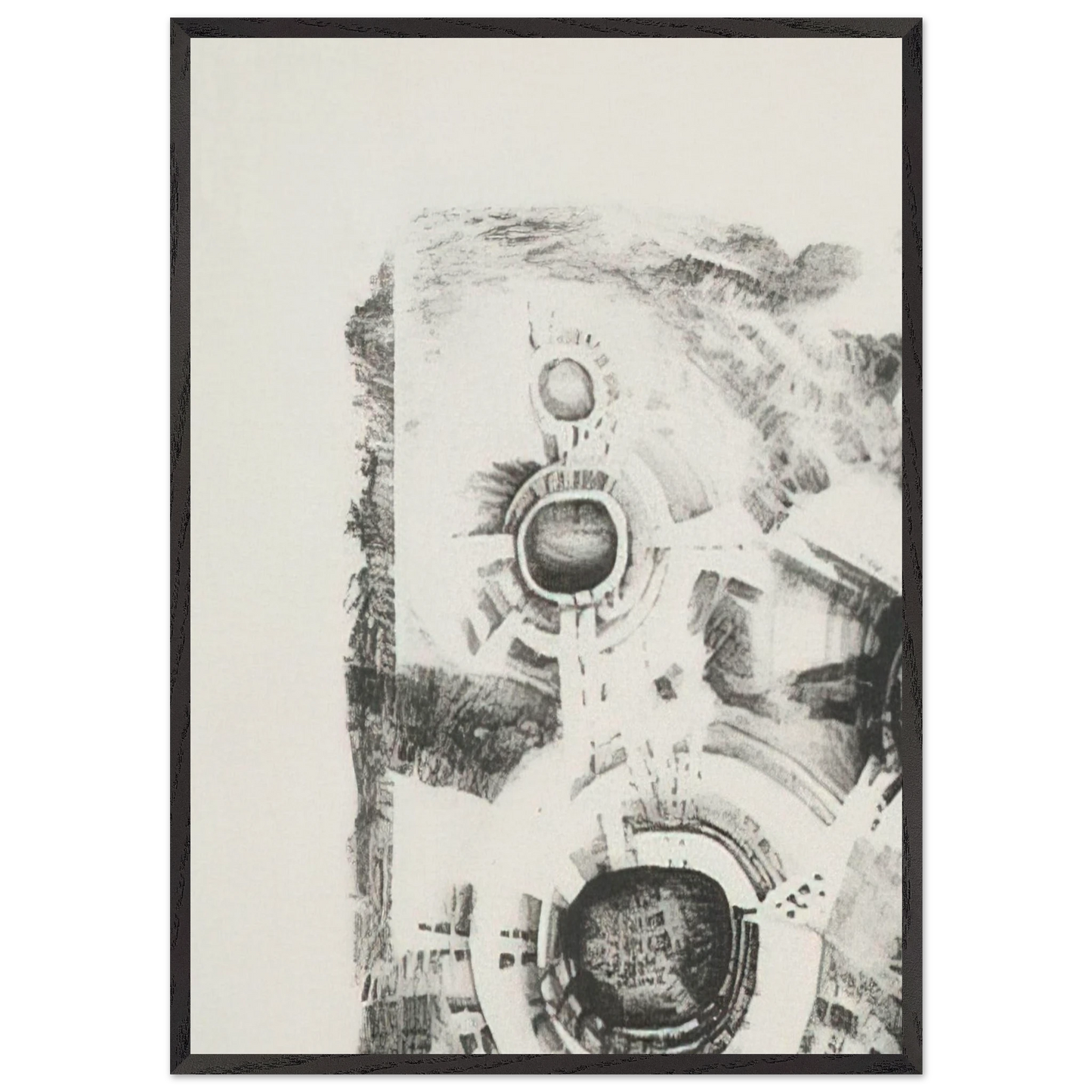 SECOND STONE 1962 - Lee Bontecou 70x100 cm / 28x40 inches Framed Art Print – Black Wooden Frame