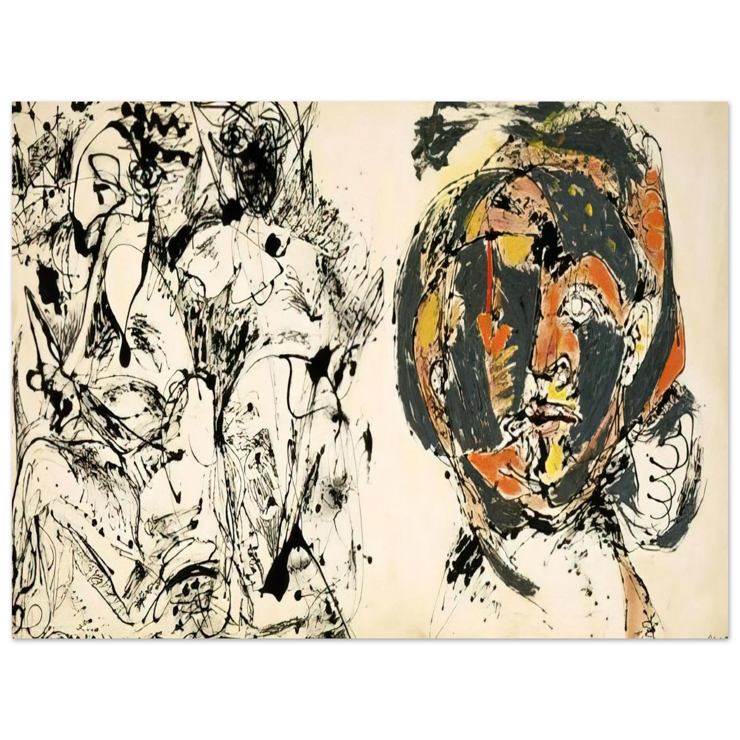 Jackson Pollock - PORTRAIT AND A DREAM 1953 75x100 cm / 30x40inches Fine Art Poster