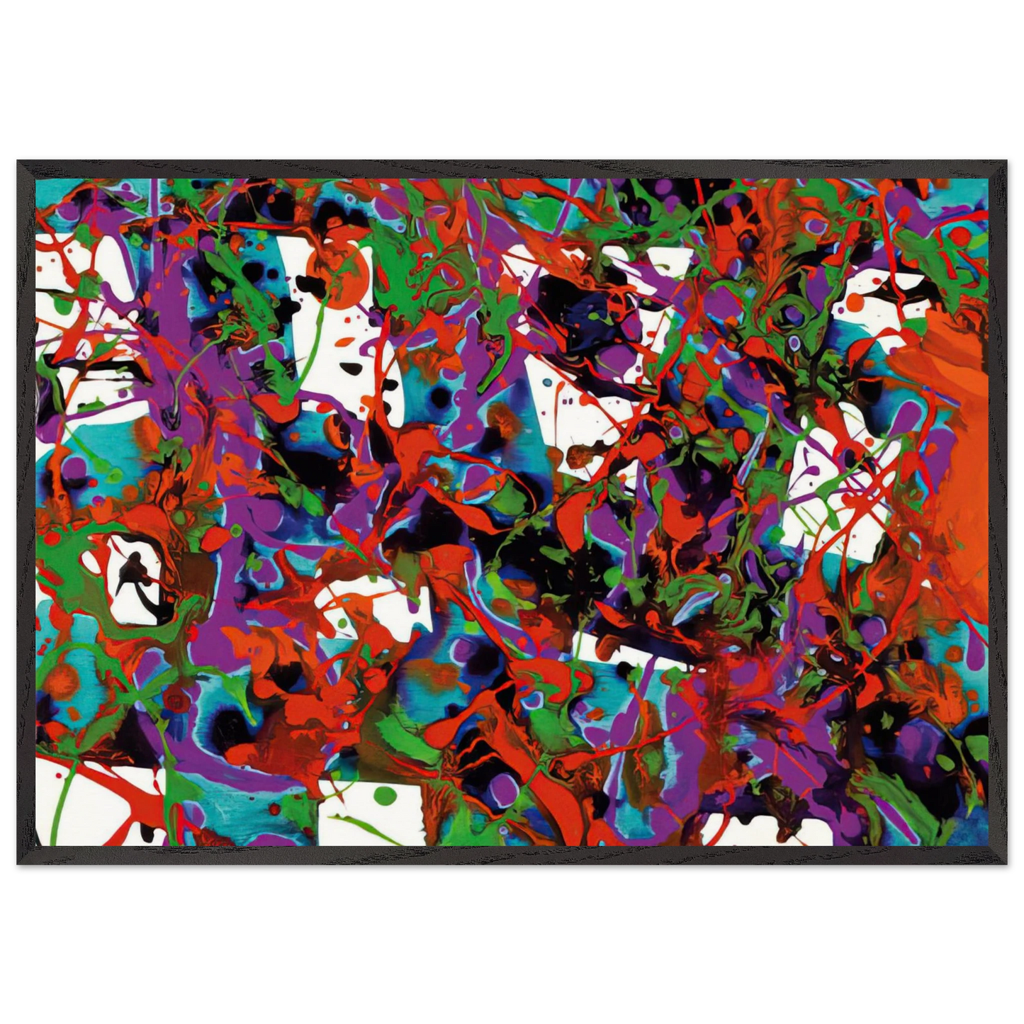 Untitled SFP94-23 SF94-036 - Sam Francis 70x100 cm / 28x40 inches Framed Art Print – Black Wooden Frame