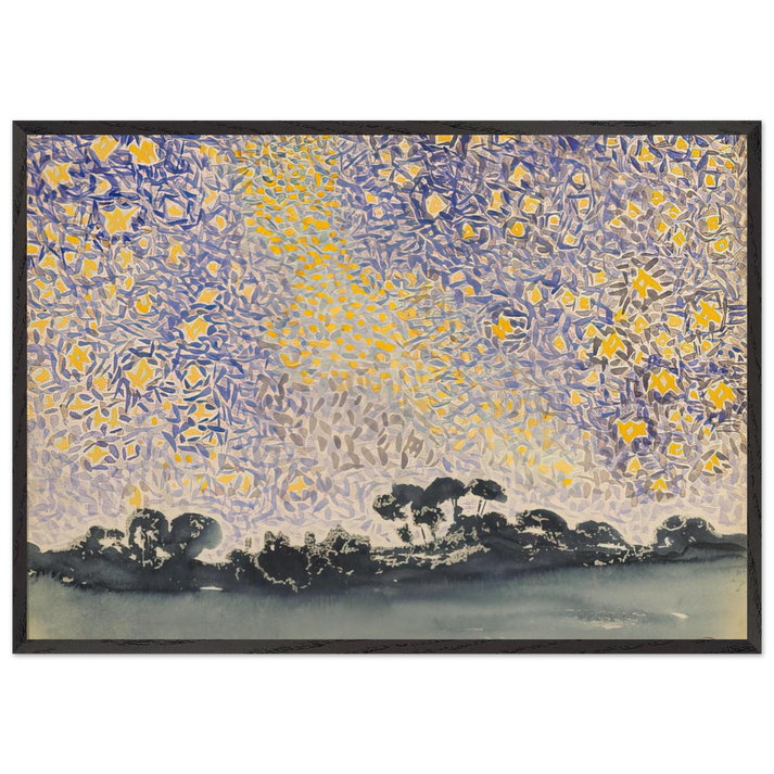 Landscape with Stars - Henri-Edmond Cross 70x100 cm / 28x40 inches Framed Art Print – Black Wooden Frame