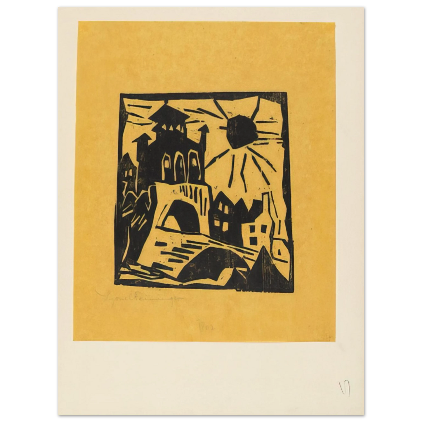 Lyonel Feininger - TOWN GATE RIBNITZ DAS TOR RIBNITZ 1918 75x100 cm / 30x40inches Fine Art Poster