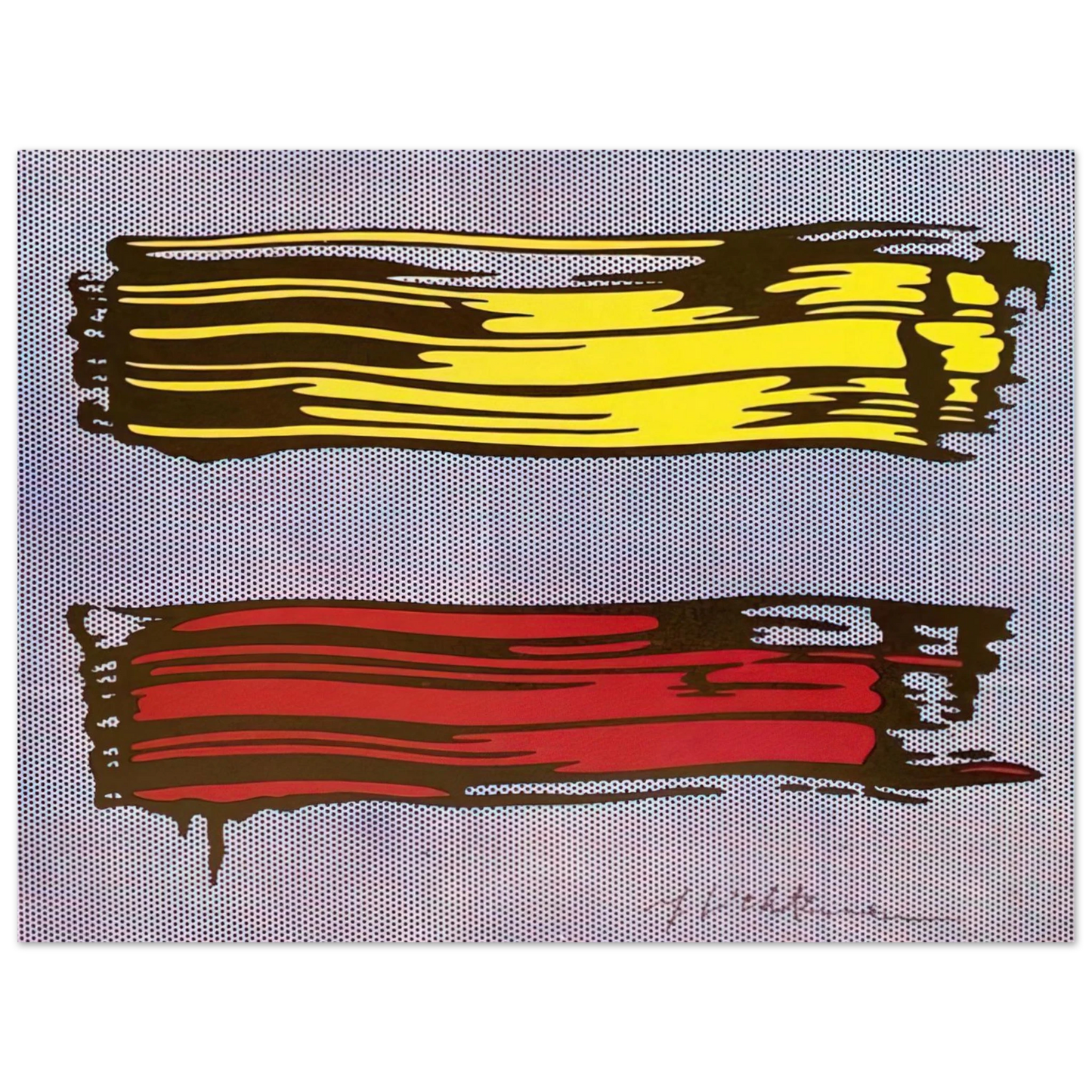 Roy Lichtenstein - YELLOW AND RED BRUSHSTROKES 1966 75x100 cm / 30x40inches Fine Art Poster