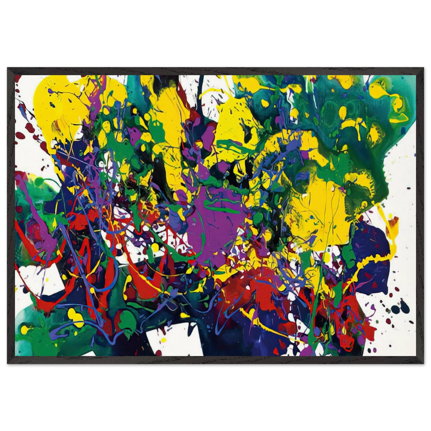 Untitled SFP94-107 SFF1751 - Sam Francis 70x100 cm / 28x40 inches Framed Art Print – Black Wooden Frame