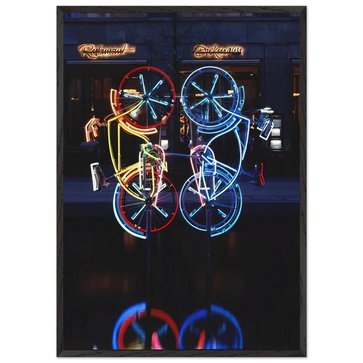 RIDING BIKES 1998 - Robert Rauschenberg 70x100 cm / 28x40 inches Framed Art Print – Black Wooden Frame