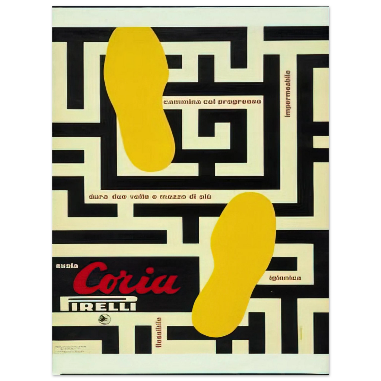 Bruno Munari - Pirelli, Suola Coria - 1953 75x100 cm / 30x40inches Fine Art Poster