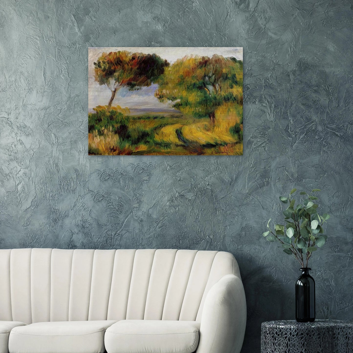 Breton Landscape Trees and Moor - Pierre-Auguste Renoir Brushed Aluminum Print - 70x100 cm / 28x40 inches | Pierre-Auguste Renoir Aluminum Print | Pierre-Auguste Renoir Prints