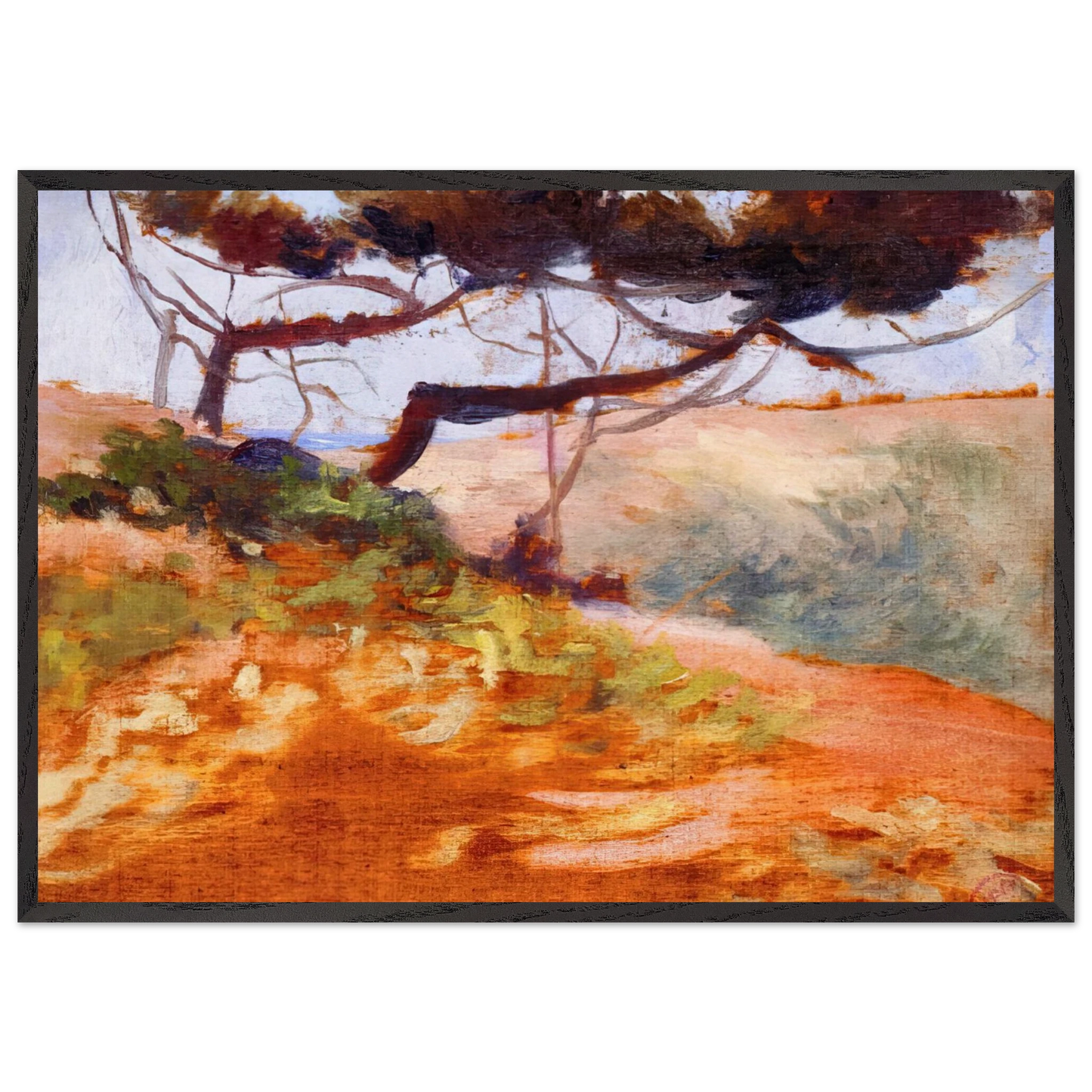 The Bay of Cavalieri - Henri-Edmond Cross 70x100 cm / 28x40 inches Framed Art Print – Black Wooden Frame