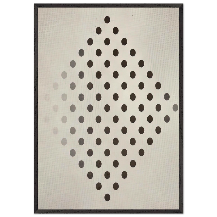 BLACK TO WHITE DISKS 1952 - Bridget Riley 70x100 cm / 28x40 inches Framed Art Print – Black Wooden Frame