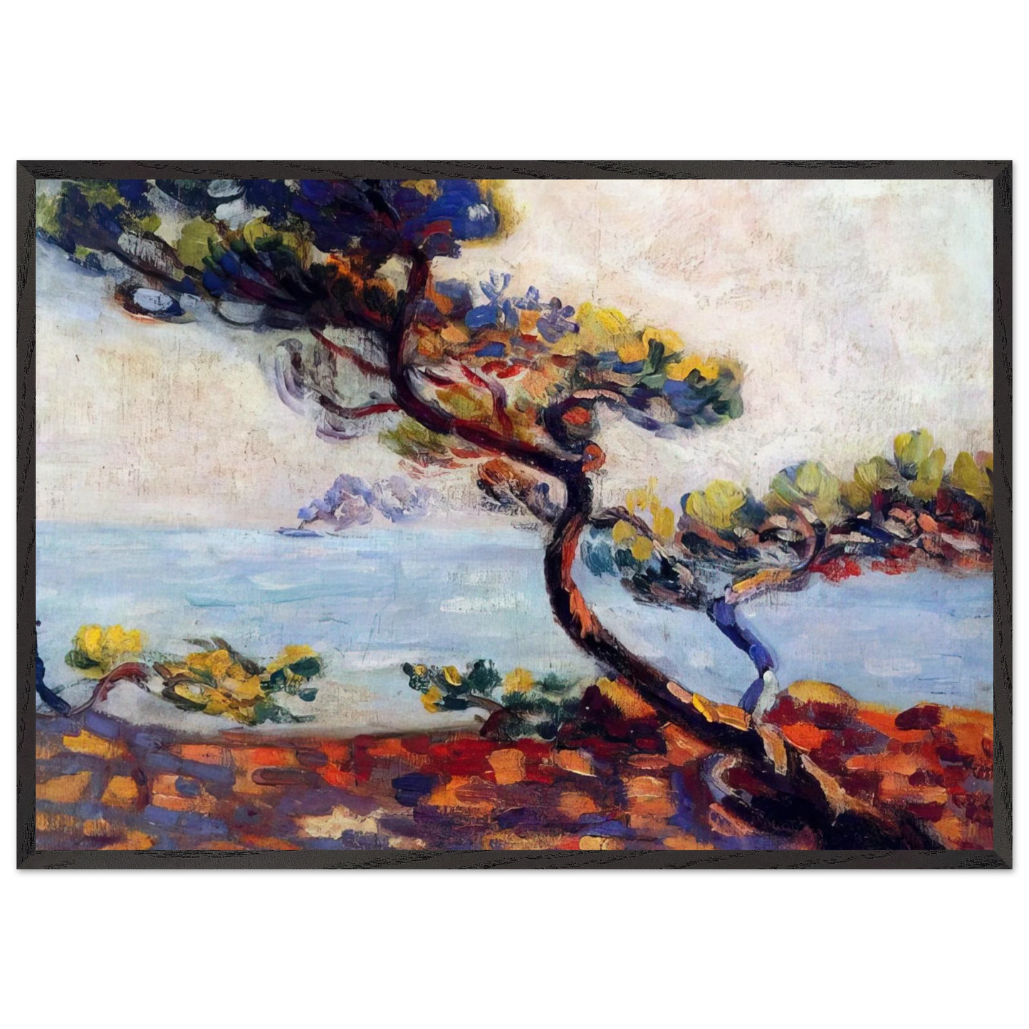 Dans le Midi - 1910 - Armand Guillaumin 70x100 cm / 28x40 inches Framed Art Print – Black Wooden Frame