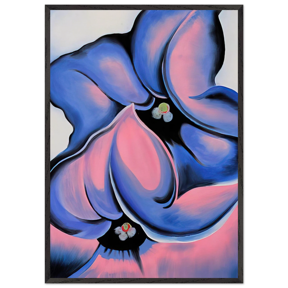 Purple Petunia - Georgia OKeeffe 70x100 cm / 28x40 inches Framed Art Print – Black Wooden Frame