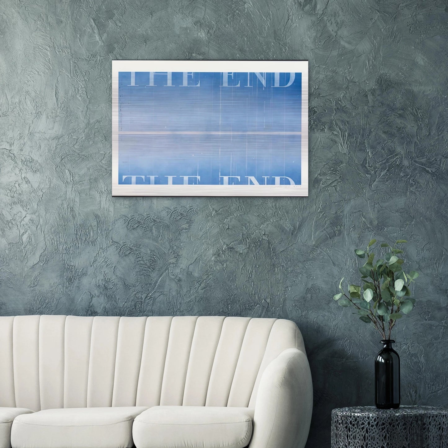 THE END 40 2003 - Edward Ruscha Brushed Aluminum Print - 70x100 cm / 28x40 inches | Edward Ruscha Aluminum Print | Edward Ruscha Prints