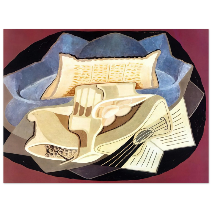 Juan Gris - THE BLUE CLOTH 1925 75x100 cm / 30x40inches Fine Art Poster