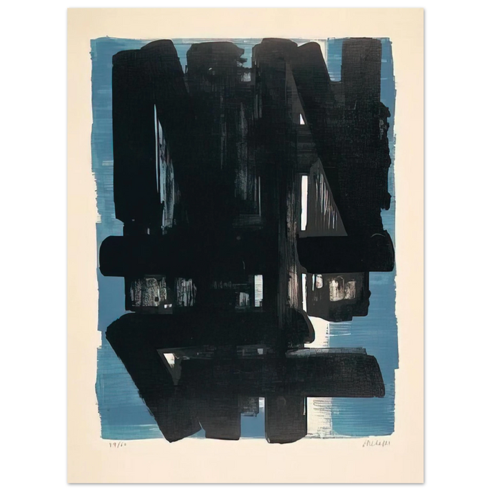 Pierre Soulages - Lithographie No. 5 - 1957 75x100 cm / 30x40inches Fine Art Poster