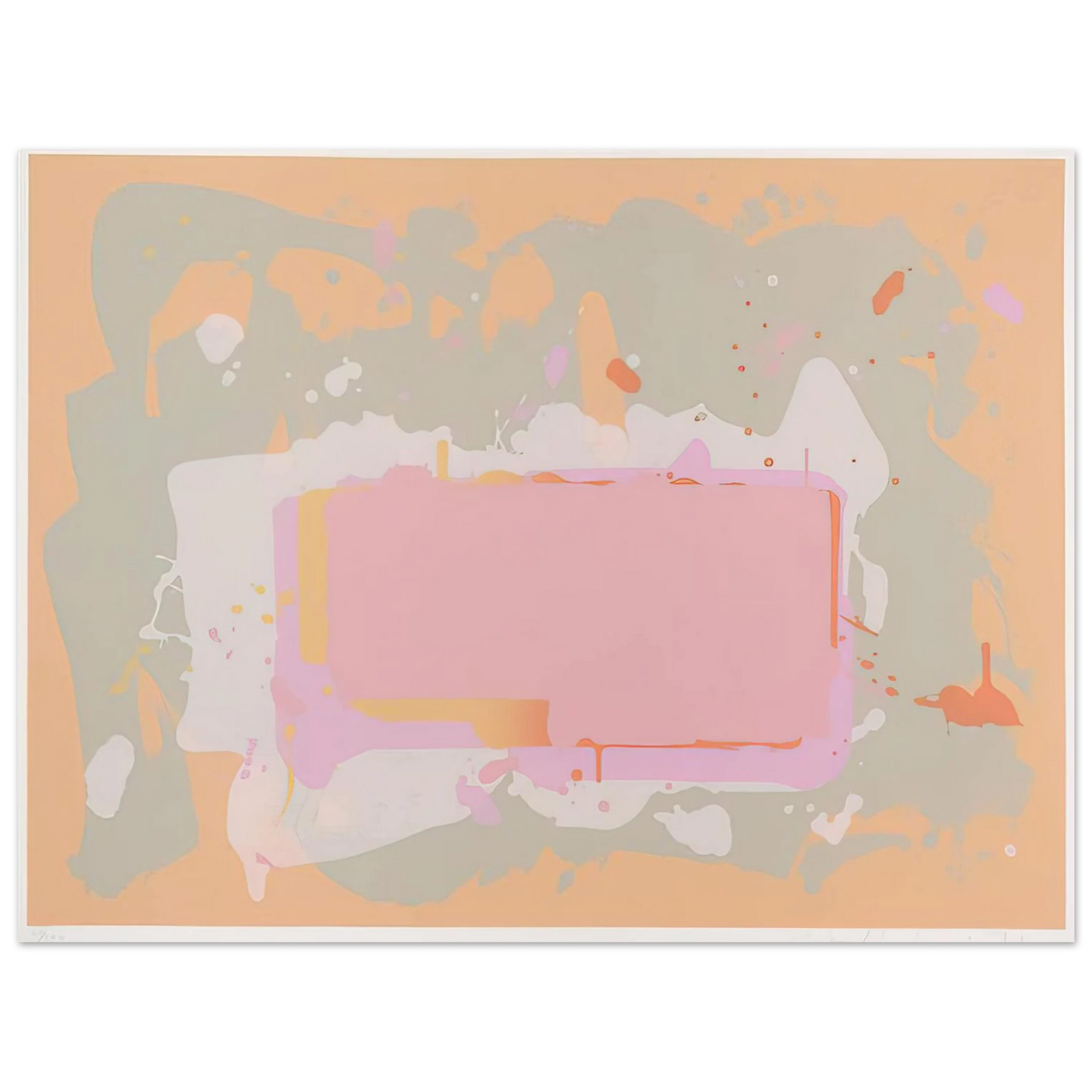 John Hoyland - Yellow and Pink - 1971 75x100 cm / 30x40inches Fine Art Poster