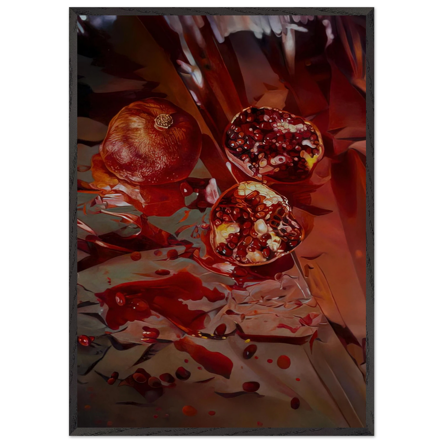 Threads of Scarlet Pieces of Pomegranate - 2005 - Mary Pratt 70x100 cm / 28x40 inches Framed Art Print – Black Wooden Frame