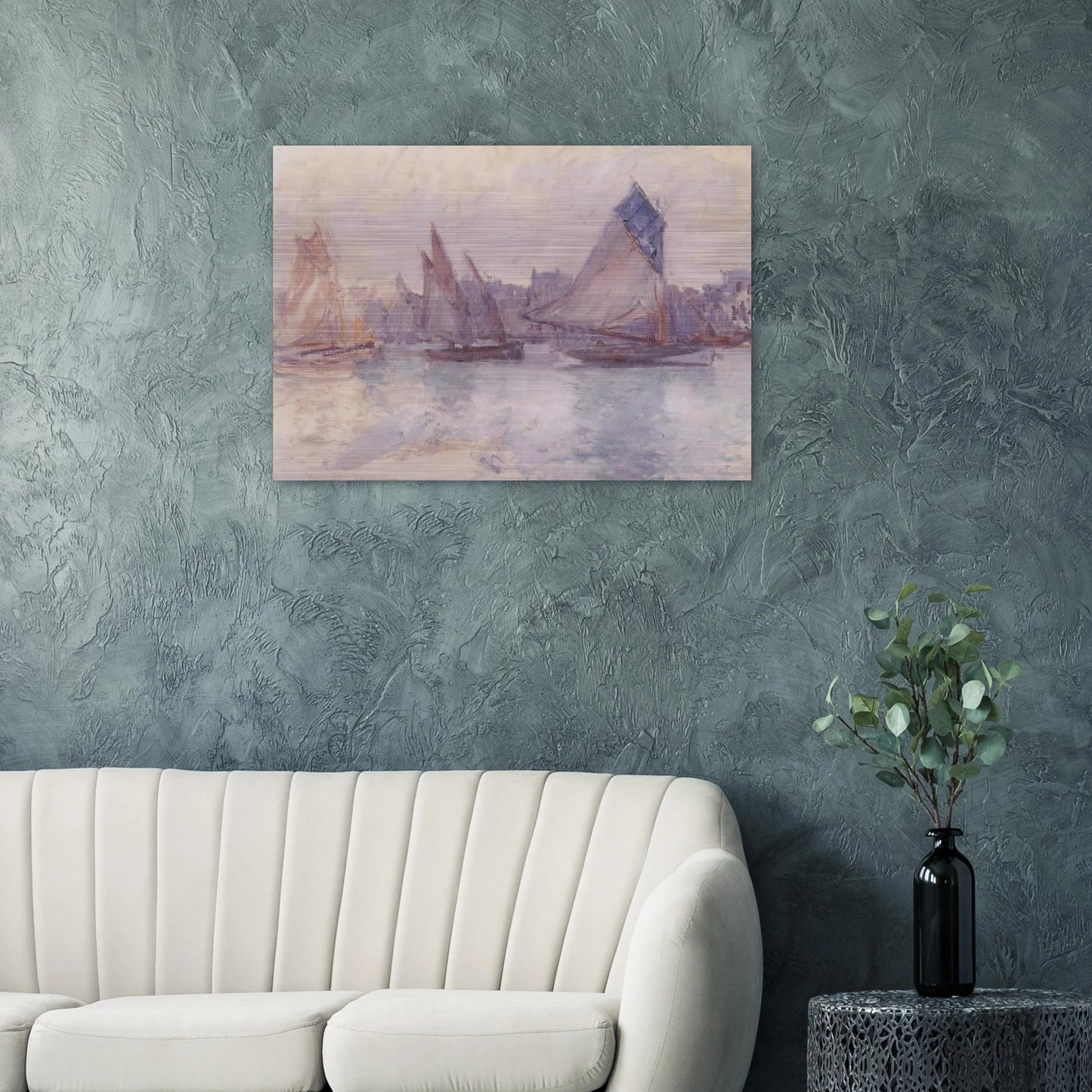 Boats in the Port of Le Havre - claude monet Brushed Aluminum Print - 70x100 cm / 28x40 inches | claude monet Aluminum Print | claude monet Prints