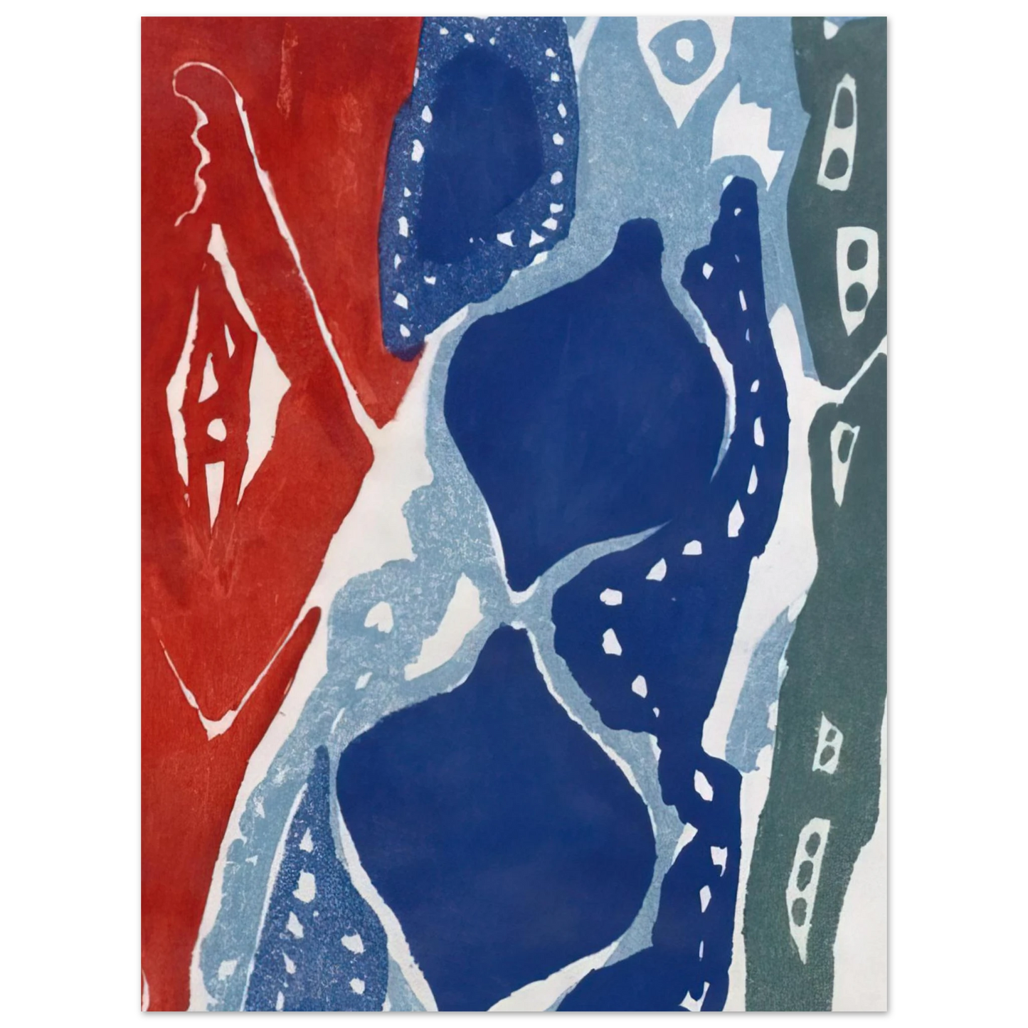 Ernst Wilhelm Nay - Farbaquatinta 1965-7 - 1965 75x100 cm / 30x40inches Fine Art Poster