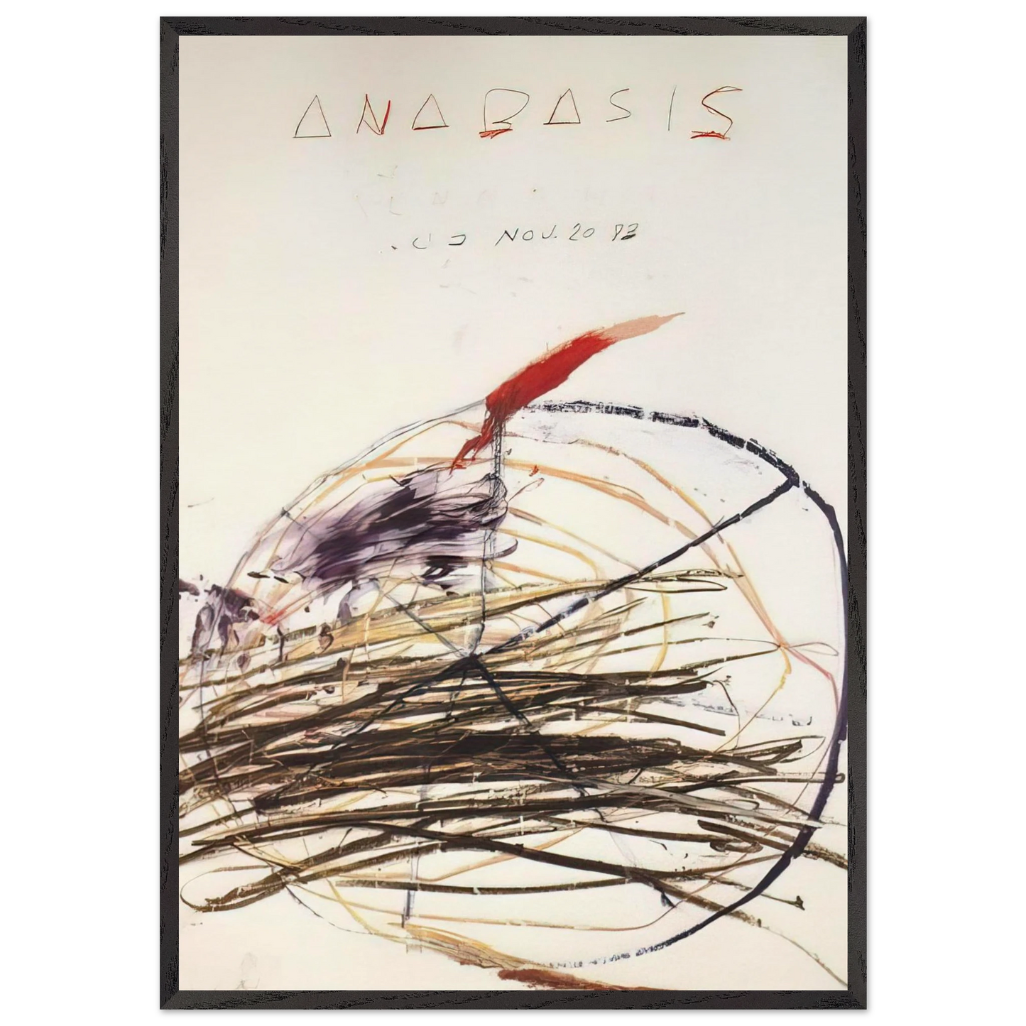 Anabasis Xenephon - Cy Twombly 70x100 cm / 28x40 inches Framed Art Print – Black Wooden Frame