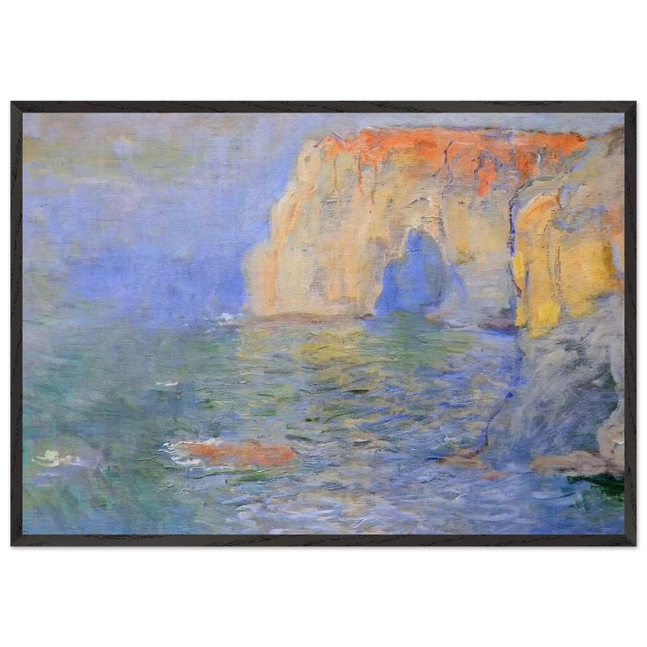 The Manneport Reflections of Water - claude monet 70x100 cm / 28x40 inches Framed Art Print – Black Wooden Frame