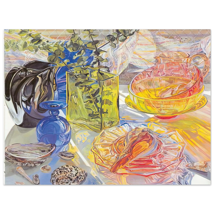 Janet Fish - GLASS AND SHELLS 1990 75x100 cm / 30x40inches Fine Art Poster