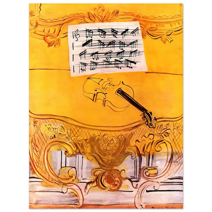 Raoul Dufy - THE YELLOW CONSOLE WITH A VIOLIN 1949 75x100 cm / 30x40inches Fine Art Poster