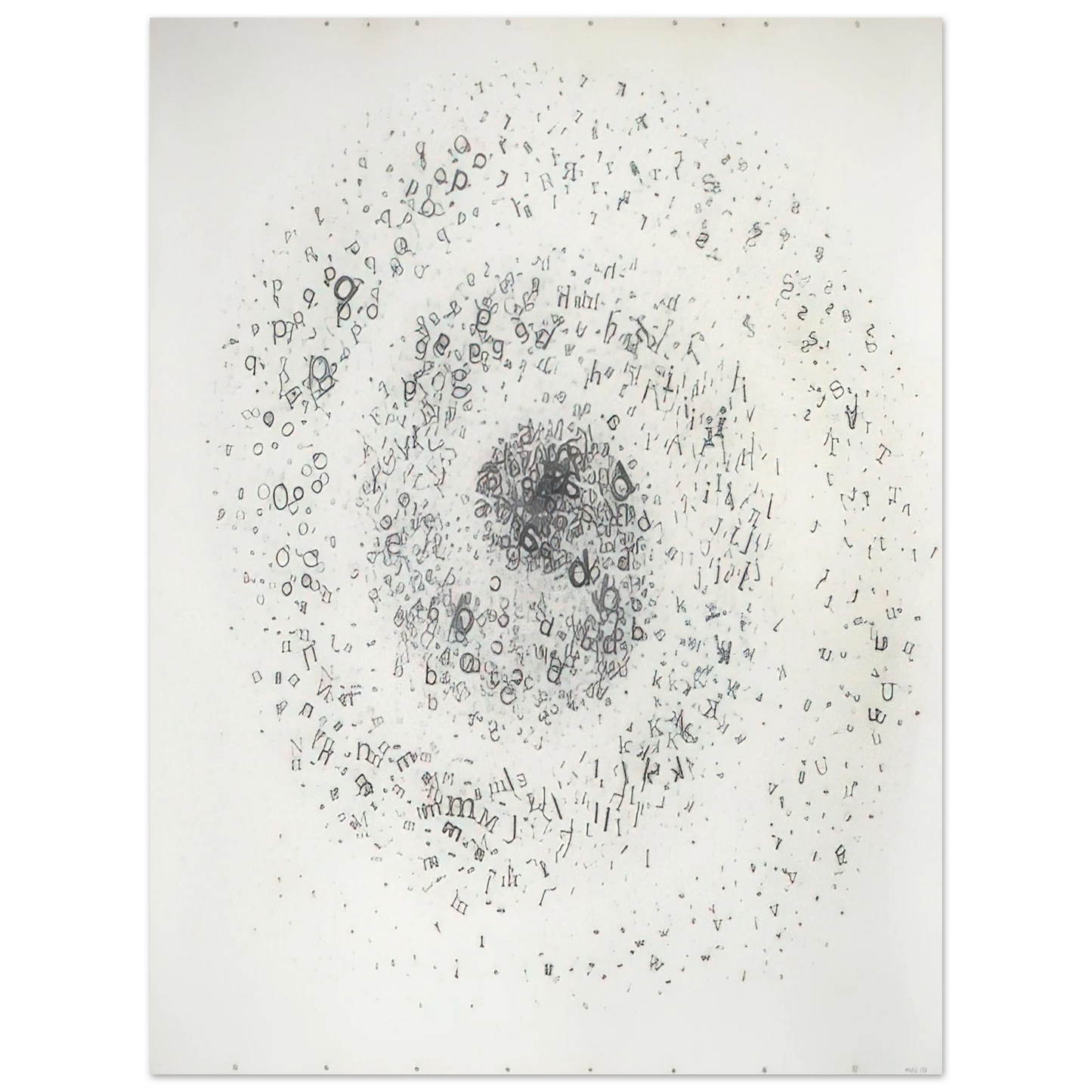 Mira Schendel - Untitled From the series Graphic Objects - 1972 75x100 cm / 30x40inches Fine Art Poster