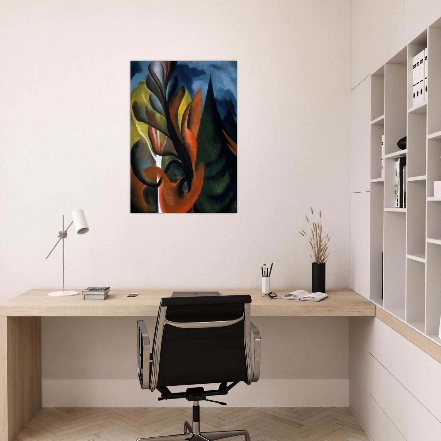 Maple and Cedar, Lake George - Georgia O'Keeffe Brushed Aluminum Print - 70x100 cm / 28x40 inches | Georgia O'Keeffe Aluminum Print | Georgia O'Keeffe Prints