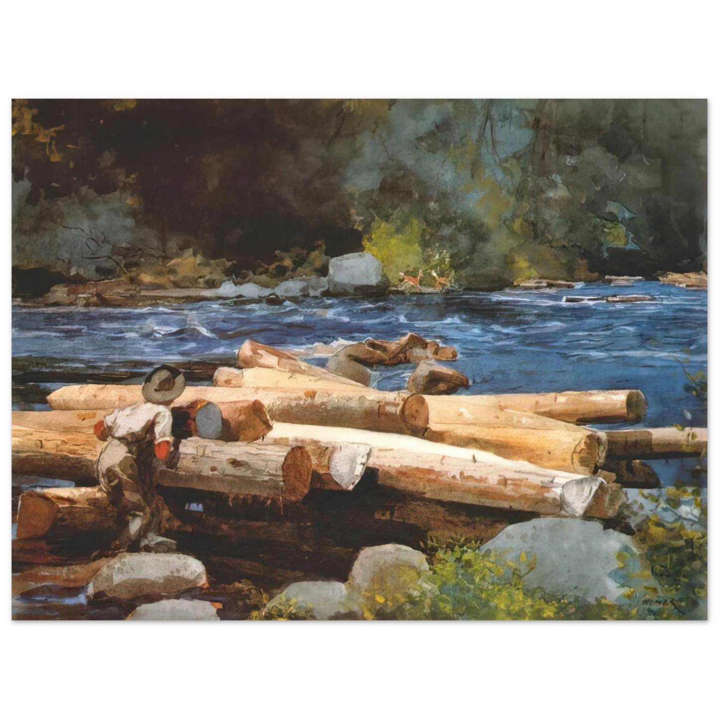 Winslow Homer - HUDSON RIVER 75x100 cm / 30x40inches Fine Art Poster