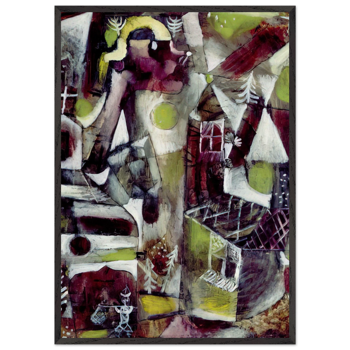 SWAMP LEGEND 1919 - Paul Klee 70x100 cm / 28x40 inches Framed Art Print – Black Wooden Frame