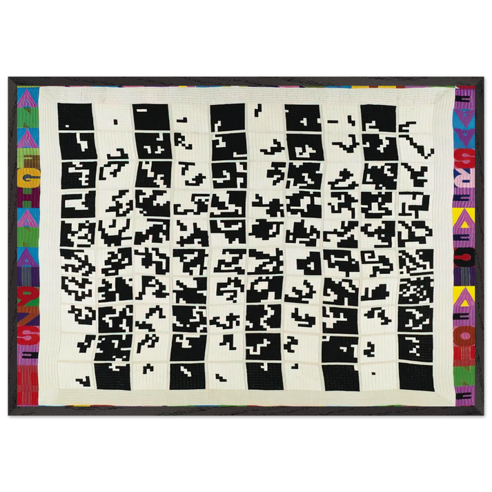 ALTERNANDO DA UNO A CENTO E VICEVERSA 1977 - Alighiero Boetti 70x100 cm / 28x40 inches Framed Art Print – Black Wooden Frame