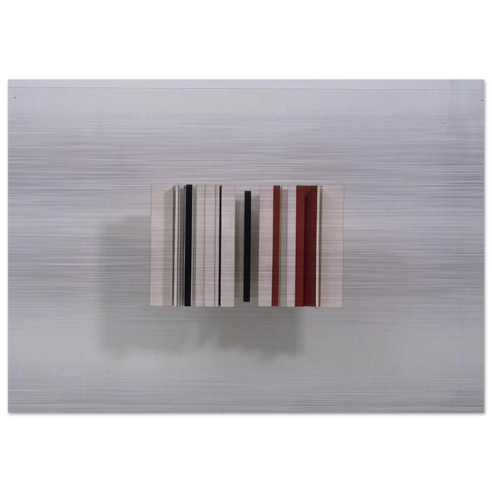 RELIEF CONSTRUCTION IN WHITE BLACK AND MAROON 1963 - Victor Pasmore Brushed Aluminum Print - 70x100 cm / 28x40 inches | Victor Pasmore Aluminum Print | Victor Pasmore Prints