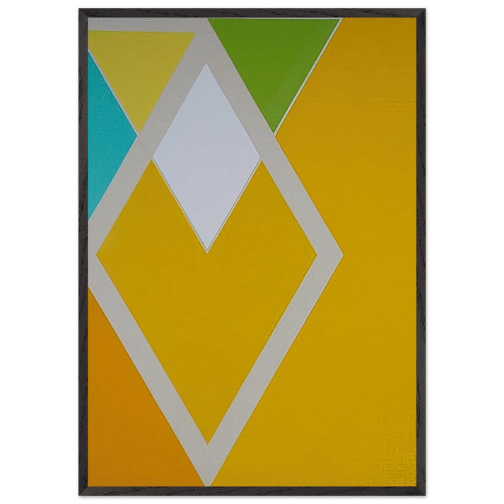 Temple Swift from the Diamond Drill series - Hard Edge Painting - Larry Zox 70x100 cm / 28x40 inches Framed Art Print – Black Wooden Frame