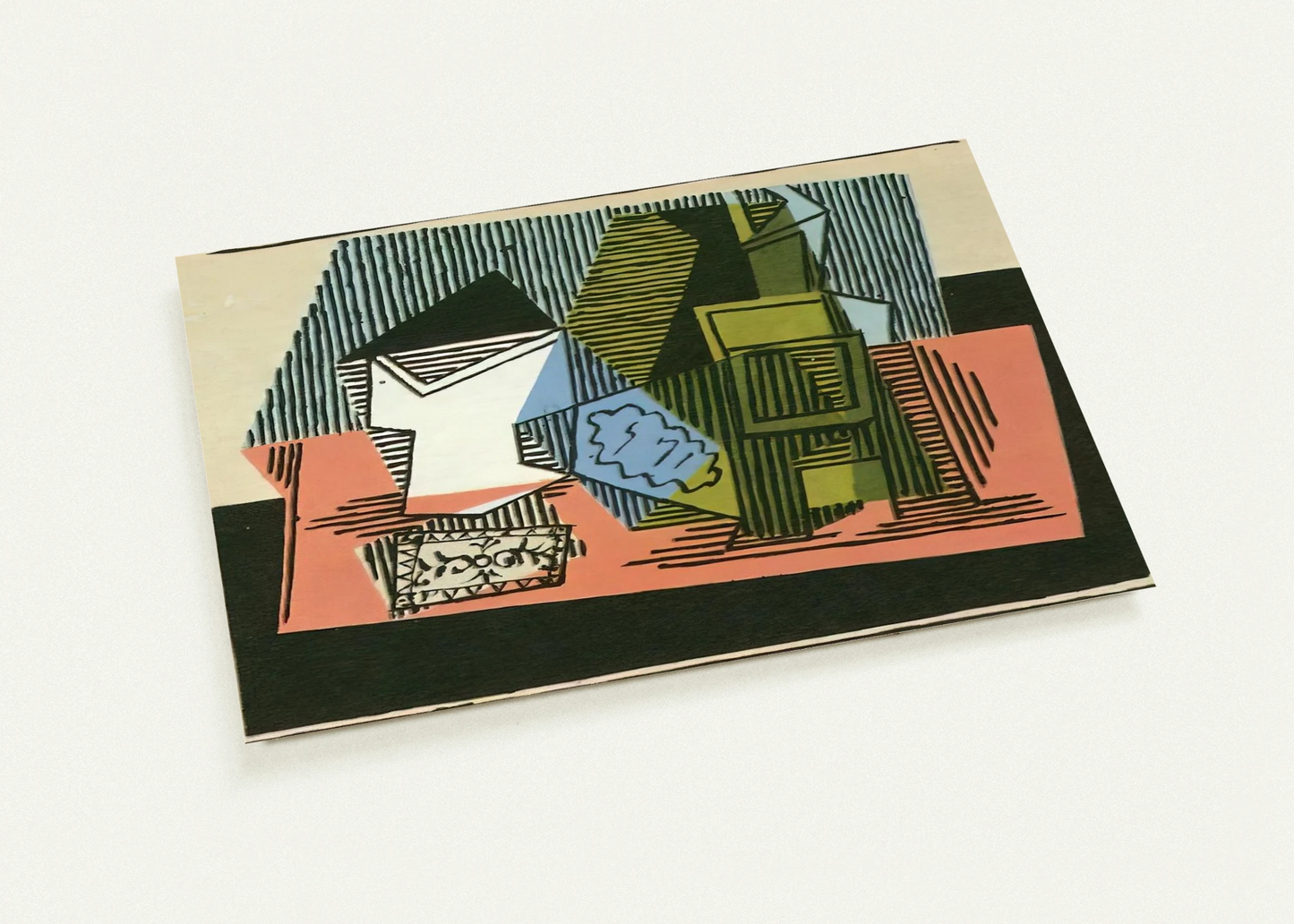 Glass, bottle, packet of tobacco By Pablo Picasso Pack of 10 Post Cards | Pablo Picasso Post Cards | A6 (10.5 x 14.8 cm) - 4.1 x 5.8 inches