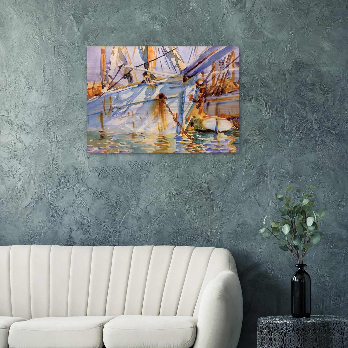 In a Levantine Port - John Singer Sargent Brushed Aluminum Print - 70x100 cm / 28x40 inches | John Singer Sargent Aluminum Print | John Singer Sargent Prints