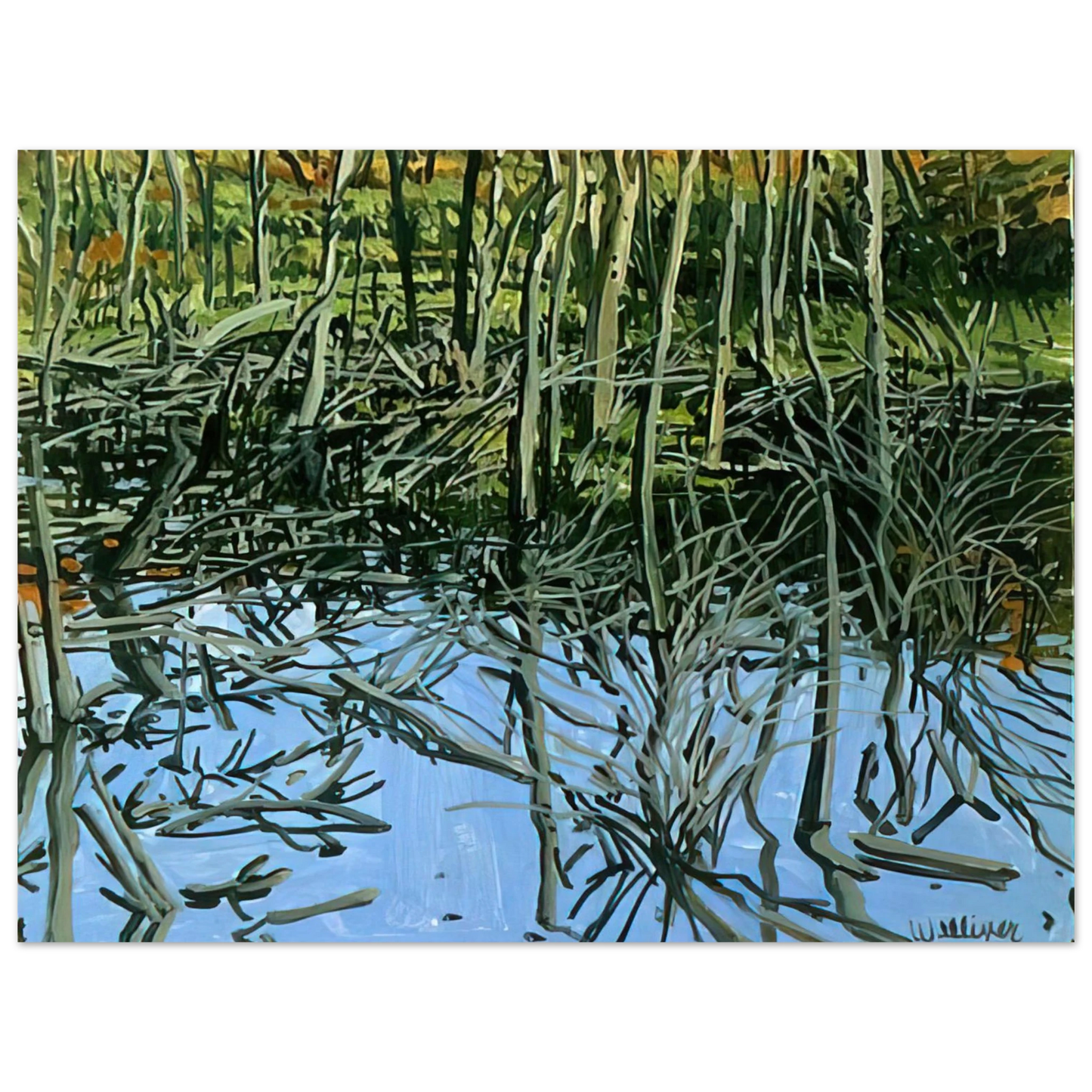 Neil Welliver - Study for Low Water - Knight's Flowage - 1980 75x100 cm / 30x40inches Fine Art Poster
