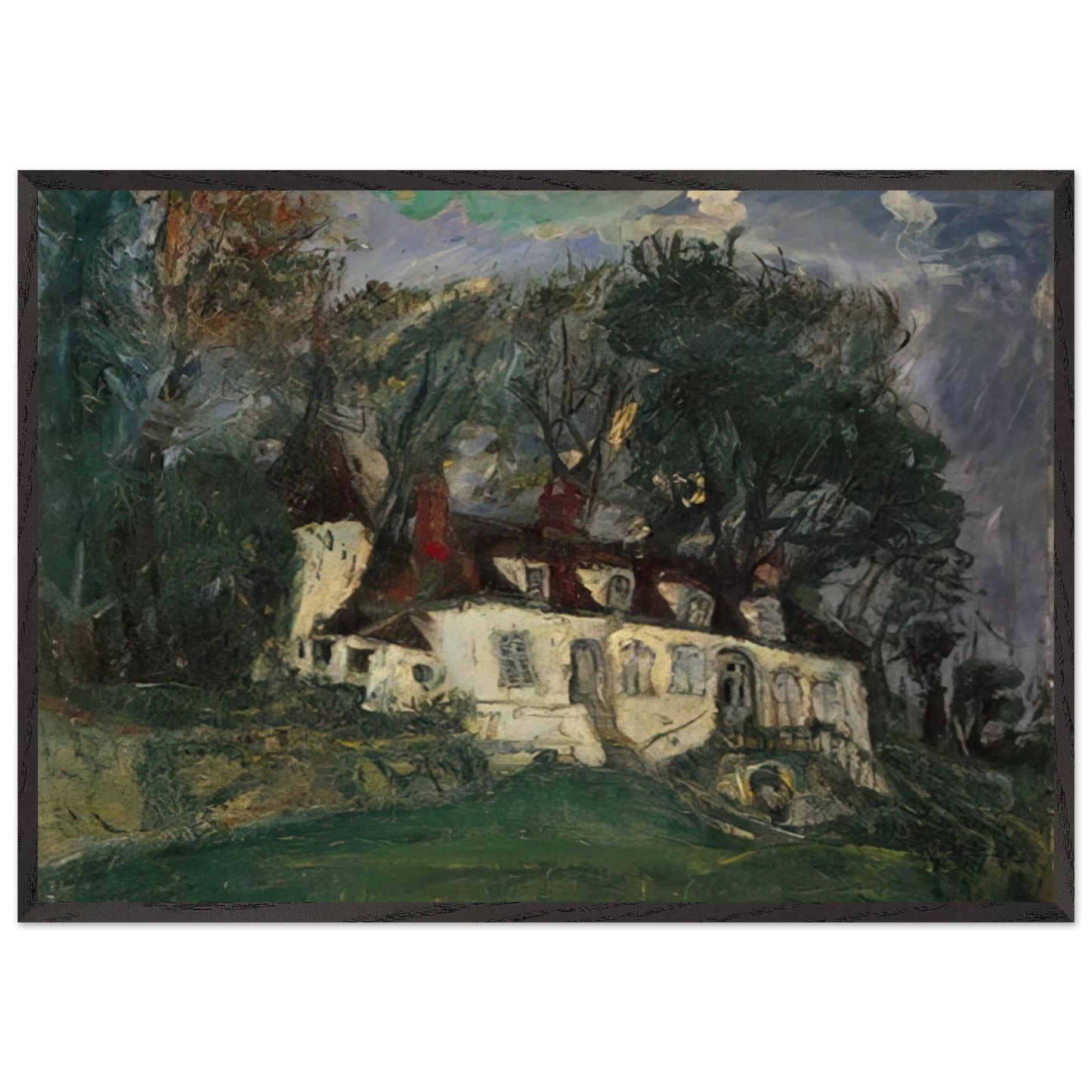 HOUSE AT OISEME 1934 - Chaim Soutine 70x100 cm / 28x40 inches Framed Art Print – Black Wooden Frame