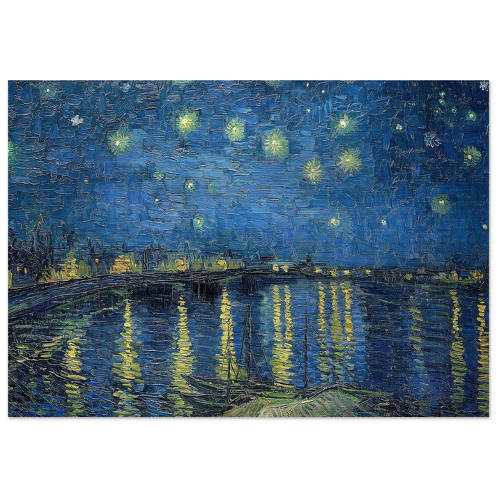 Starry Night Over the Rhone - Vincent van Gogh Brushed Aluminum Print - 70x100 cm / 28x40 inches | Vincent van Gogh Aluminum Print | Vincent van Gogh Prints