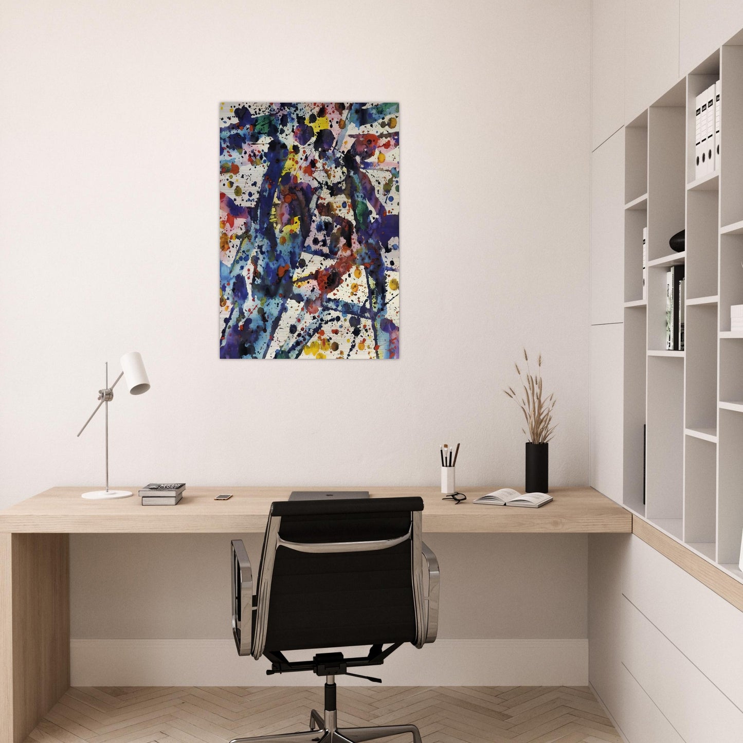 Taches Untitled - Sam Francis Brushed Aluminum Print - 70x100 cm / 28x40 inches | Sam Francis Aluminum Print | Sam Francis Prints