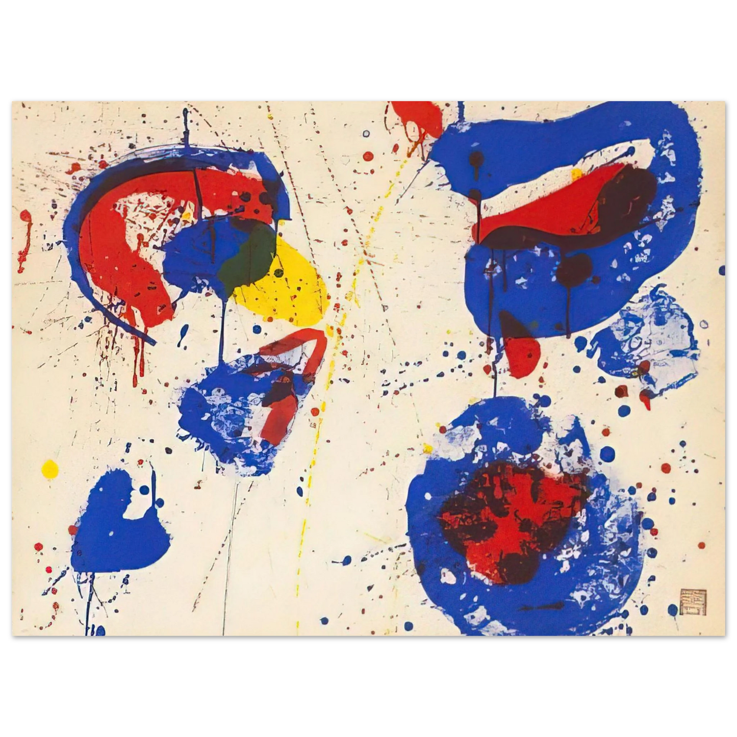 Sam Francis - Hurrah for the Red, White, and Blue 75x100 cm / 30x40inches Fine Art Poster