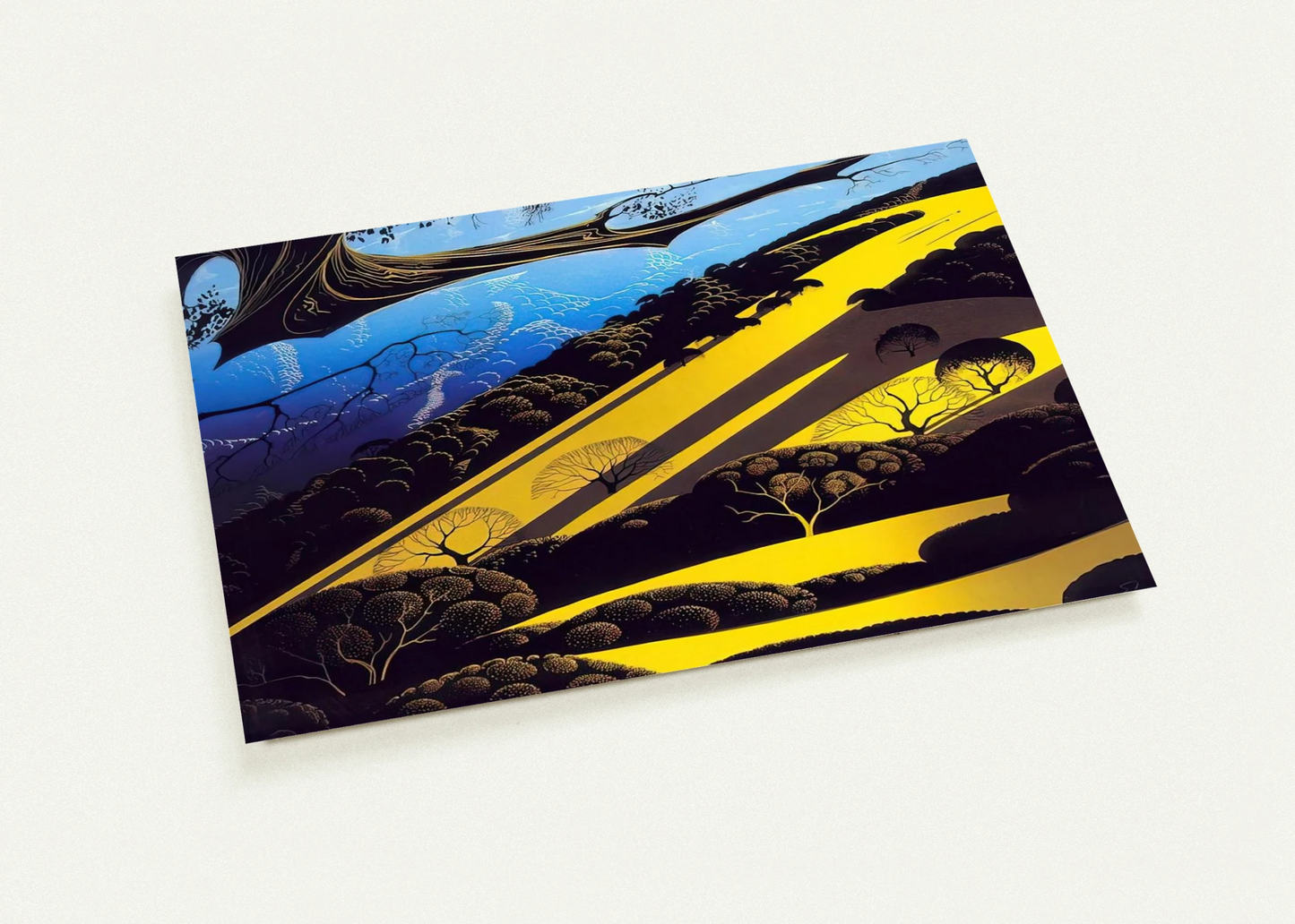 Gaviota Pass By Eyvind Earle Pack of 10 Post Cards | Eyvind Earle Post Cards | A6 (10.5 x 14.8 cm) - 4.1 x 5.8 inches