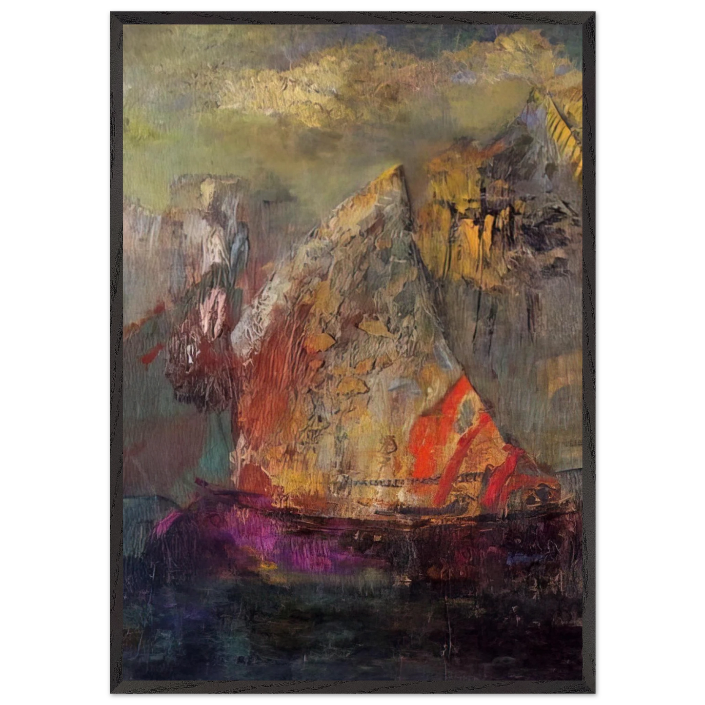 A BOAT 1 - Odilon Redon 70x100 cm / 28x40 inches Framed Art Print – Black Wooden Frame